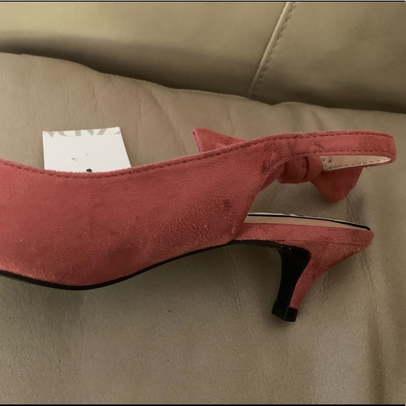 Zara Heeled Suede Slingback Shoes With Bow - Picture 13 of 16
